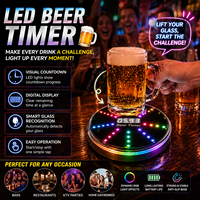 Dispositif de jeu de boisson avec minuterie pour la bière |   Minuterie de fête LED RVB avec capteur de tasse automatique pour les jeux de bar et de fête, minuterie de compétition de boisson