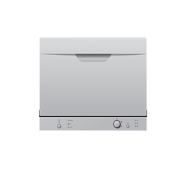 BDWT-01 Counter Top Dishwasher 3 Wash Programs 6 Place Setting Stainless Steel Grey Baskets Natural Drying