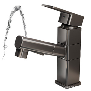 <span class=keywords><strong>Rubinetto</strong></span> Monocomando per Lavabo <span class=keywords><strong>con</strong></span> Valvola in Ceramica, Doccetta Estraibile, Montaggio su Piano, Monoforo, Acqua Calda e Fredda, Attivazione a Sollevamento - Product Image 1