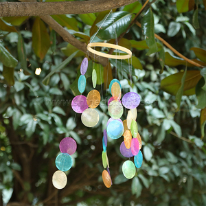 Carillons éoliens uniques en bois bambou, décoration de la maison, carillons suspendus, coquille de mer - Product Image 6