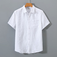 Baumwoll-Leinen-Hemden für Herren mit individuellem Logo, Sommer, lässig, arabischer Stil, Vintage, schnelltrocknend & UV-Schutz, lockere Passform, Großhandel