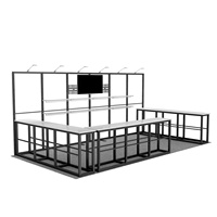 Stand d'exposition modulaire en aluminium 20x10 pieds avec tissu tendu imprimé par sublimation, assemblage facile et comptoirs
