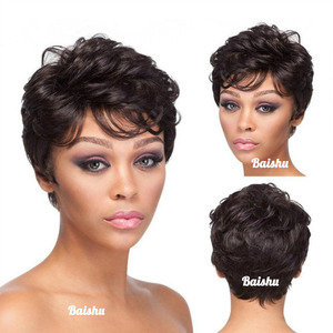 Perruque <span class=keywords><strong>courte</strong></span> bouclée noire africaine tendance pour femmes, moelleuse, douce et de bonne qualité, prix de gros - Product Image 1