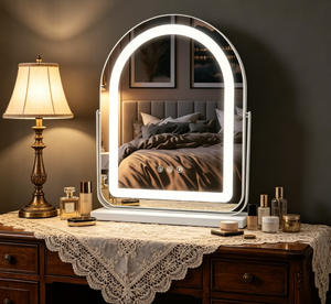 Modern Arched LED <b>Vanity</b> Mirror Touch Control Makeup Mirror Freestanding <b>Dressing</b> <b>Table</b> Bathroom Bedroom Use - Product Image 2