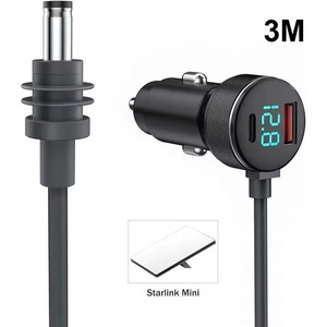 Cable Adaptador de Encendedor de Cigarrillos para Auto, USB A/C, 12V 24V, LED, Voltaje, Starlink Mini, 18AWG, CC, 2M - Product Image 4