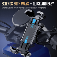 Support universel pour téléphone portable pour moto, vélo électrique, scooter, fixation sur guidon avec coussinet en silicone antichoc 4,7-6,8 pouces
