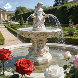 Fontaine de jardin en marbre blanc sur mesure, sculpture classique de femme pour projets paysagers - Product Image 2