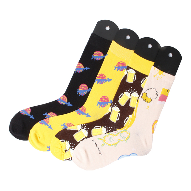 Creative Cartoon Pattern Breathable Women's Cotton Crew Socks Wholesale Spring Fashion Comfort Medium Height Body Daily Use