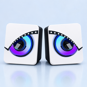 Gaming <b>Speakers</b> 2.0 Channel RGB <b>LED</b> Light Computer Stereo Sound for PC Laptop - Product Image 2