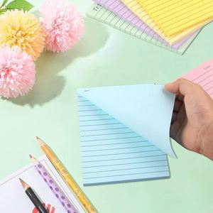 50 Hojas 13x10cm Pastel Surtido Autoadhesivas Notas Adhesivas para Hacer Listas Diseño Rayado Secciones de Fecha Tareas Diarias Oficina/Escuela - Product Image 2