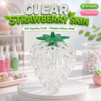 Jouet anti-stress à presser, transparent, en forme de fraise, fait main, en caoutchouc souple, gel doux, pour filles, garçons, unisexe, fabricant