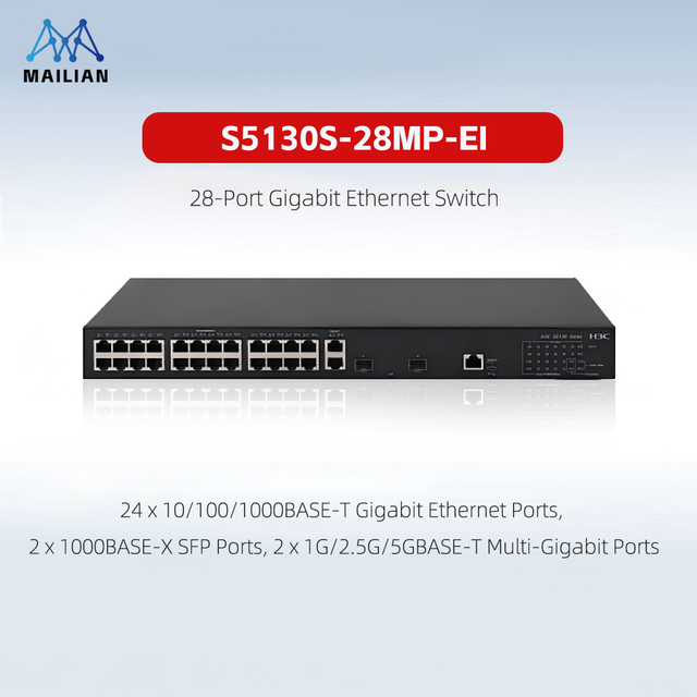 H3c Switch S5130S-MP-EI Series 24/48 Port Gigabit Managed Switch Uplink Supports 1G/2.5G/5G Interfaces