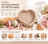 Panier en osier naturel en forme de cœur JY S3, écologique, fait main, pour cadeaux, rangement, mariage, Pâques, emballage