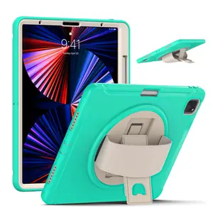 Factory Price For IPad Pro 12.9 2018 2020 2021 2022 Shockproof TPU Tablet Covers With Hand Strap And Kickstand Pencil Holder