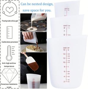 Gobelets de mélange et de mesure en silicone réutilisables personnalisés pour le moulage de résine époxy - Product Image 4