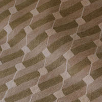 Tapis d'intérieur en laine géométrique tonal artistique |   Tapis à poils longs doux et épais, tissé à la main, couleur beige et crème, pour les espaces de salon très fréquentés