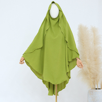 Nouveau Design 2026 : Cape Khimar avec Sangles pour Niqab en Crêpe Jazz, Triangle, pour Femmes Musulmanes, Vente en Gros, Hijab de Prière à Nouer pour le Ramadan