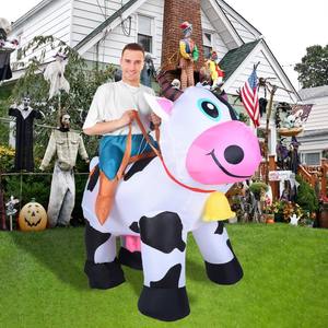 Famille <span class=keywords><strong>Cowboy</strong></span> 6ft Costume pour l'extérieur <span class=keywords><strong>gonflable</strong></span> PVC vache mascotte Costume tour vache Costume Costume adultes pour carnaval divertissement - Product Image 5