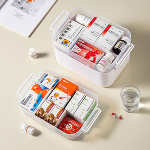 Cassetta di Pronto Soccorso Familiare in Offerta, Organizzatore Medico di Grande Capacità, Contenitore Trasparente per Medicinali - Product Image 3