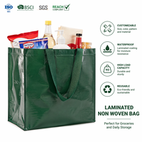 Sacs de shopping réutilisables écologiques de grande taille avec poignées en sangle PP, bandoulière, fermeture éclair, couleurs personnalisées, motifs personnalisés