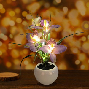 Adorno de lámpara mariposa orquídea luz en maceta hogar Luz De noche Decoración de mesa regalo Uionen 2181 - Product Image 3