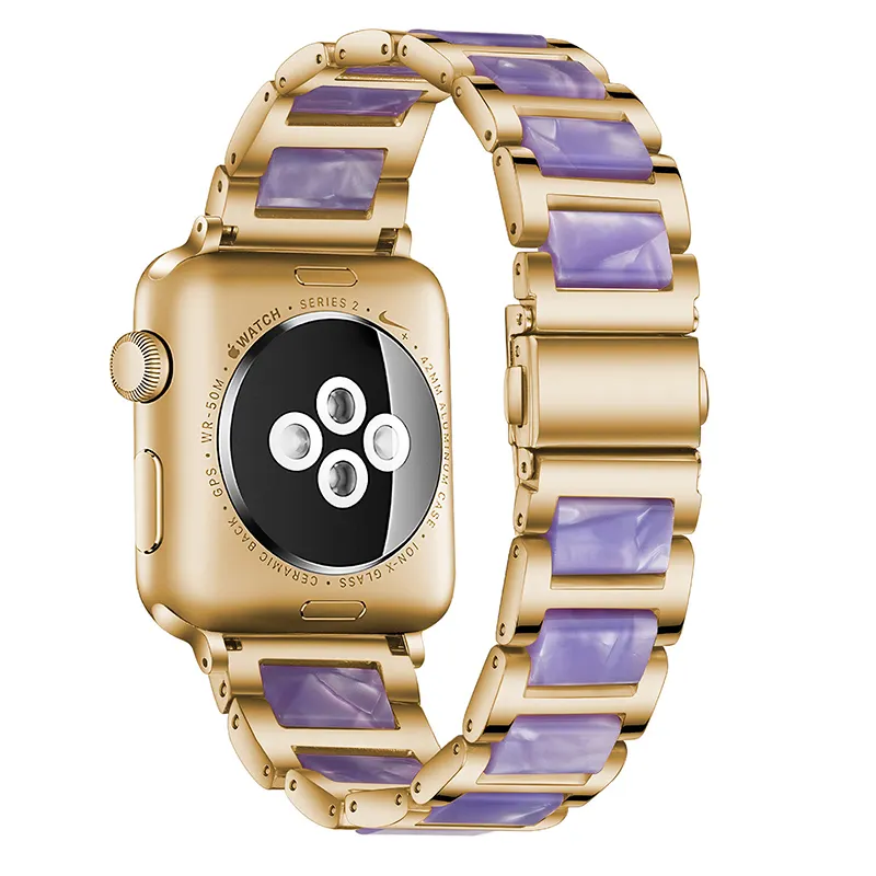 Metalen Hars Roestvrijstalen Horlogeband Voor Apple Watch 44Mm 38Mm Vervangende Hars Polsband Horlogeband Voor Iwatch Se 20Mm
