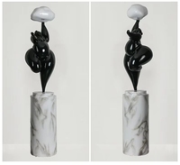 Lampadaire LED d'intérieur moderne avec abat-jour en pierre bleue pour clubs, bars, hôtels - Sculpture lumineuse artistique pour fêtes, motif humain debout
