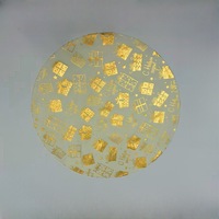 Boîte cadeau de luxe, napperons ronds jetables en plastique doré à feuille d'or pour fêtes d'anniversaire