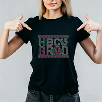Nouveau transfert thermique en vinyle de haute qualité avec strass pour T-shirt, thème HBCU GRAD, vente en gros