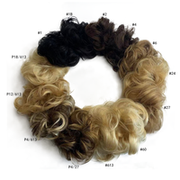 Bouclés Donut Updo Chignon Chignon Double Dessiné Remy Cheveux Qualité Messy Chinois Cheveux Morceaux