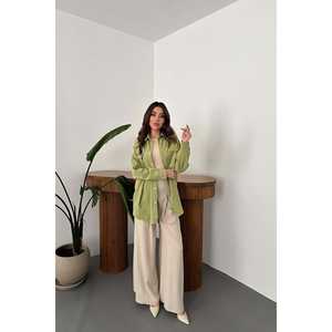 Blouses et chemises pour femmes à double poche et boutons-pression vertes - Vente en gros - Product Image 3