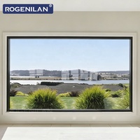 Fenêtre panoramique fixe en aluminium minimaliste Rogenilan, étanche, avec double vitrage trempé extérieur