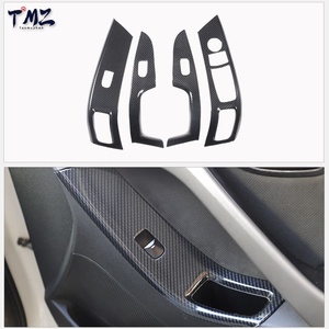 28 Pcs Full Set Black Carbon Fiber Texture Interior Trim Kit Plastic Dashboard Decor Covers for Elantra 2012-2016 Left Hand - Product Image 3