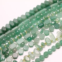 Perles en vrac d'aventurine verte naturelle en gros pour la fabrication de bijoux, brins de perles de pierre de plusieurs tailles pour bracelets et colliers