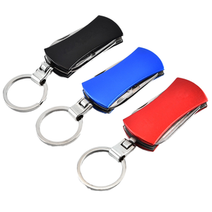 Porte-clés multifonction en acier inoxydable de style vintage, couteau de poche pliable et ouvre-bouteille, outil multifonction en métal durable - Product Image 1