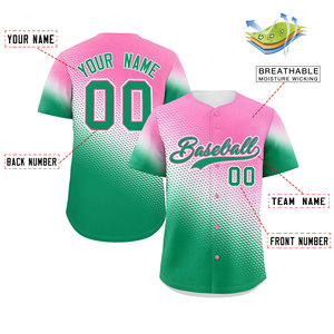 Maillot de baseball 100% polyester respirant imprimé personnalisé avec maille boutonnée vierge de sublimation - Product Image 1