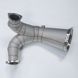 Tubo de Escape de Alto Flujo de Acero Inoxidable 304 Soldado con TIG de 1.5 mm de Espesor para Audi S4/S5 B9 3.0T 2019-2022 con Protección Térmica Cepillada - Product Image 4