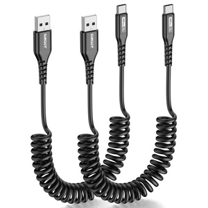 SUNGUY Nylon Braided 18W <b>USB</b> <b>C</b> Data <b>Cable</b> Retractable <b>USB</b>-<b>C</b> <b>Cable</b> Fast Charging <b>Cable</b> Type <b>C</b> Charger for Laptop and Car Use - Product Image 1