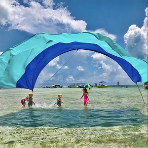 Toldo de playa de apertura rápida 500x300cm, carpa de nailon con energía eólica para protección solar en exteriores - Product Image 1