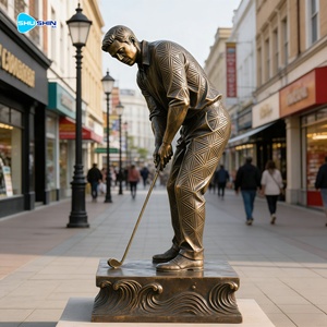Estátuas Artísticas de Golfistas em Bronze com Padrão Decorativo, Tamanho Personalizado para Jardim Externo, Praça e Paisagismo Urbano - Product Image 6