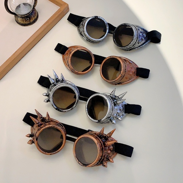 Custom Logo Wholesale Welding Vintage Gothic Punk Sunglasses Men Sun Glasses Cosplay Eyewear Steampunk Goggles Party Glasses
