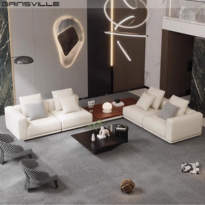 Foshan ultimi disegni moderni popolari soggiorno Base in metallo tessuto bianco divano divano velluto Lobby divani curvi - Product Image 3