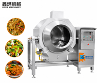 Machine à frire de type tambour pour cantine et restaurant, cuiseur rotatif wok avec contrôle PLC