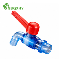 Robinet en plastique, robinet d'eau, robinet à poignée multicolores 1/2 3/4 pouce, sortie d'alimentation en eau universelle pour la maison