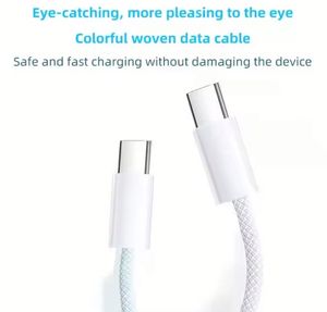 60W Braided <b>USB</b>-C to C PD Cable, Quick Charge & Data Transfer for Type-C Phones. - Product Image 4