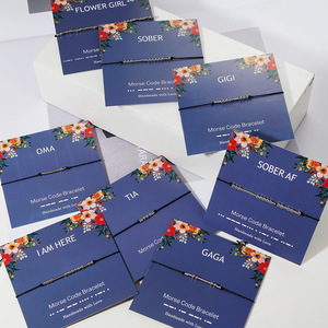 Pulsera de San Valentín SC 2023 para mujer, brazalete hecho a mano, ajustable, con varios sabores, código Morse, con tarjetas - Product Image 2