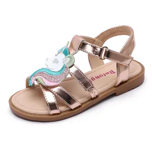 Factory Batch Soft Sole Beach Baby Sandal Summer Champagne Girl Unicorn Casual Shoes For Children