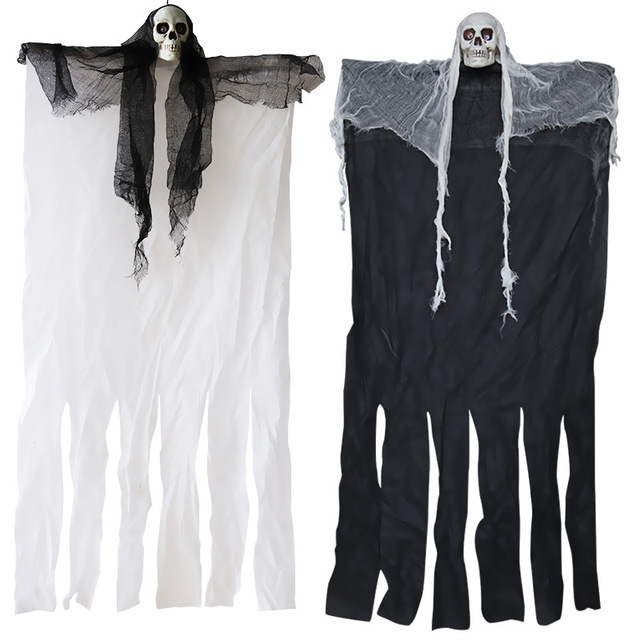 Halloween Hanging Skeleton Halloween Flying Ghosts Prop with LED for Haunted House Halloween Party Decoration