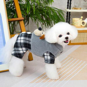 Lindo perro marrón ropa para mascotas gato perro cuatro patas abrigo de algodón reflectante - Product Image 3