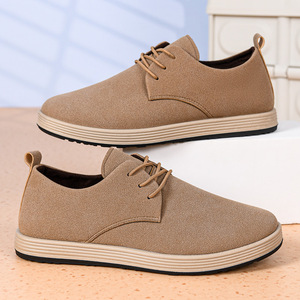 2626 Spring/Summer New Style Lace-up Casual Shoes, English Retro Leather Shoes, Men's Low-<b>top</b> Sneakers - Product Image 2